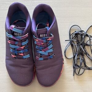 NOBULL Vibrant Purple Sneakers with Multicolor Laces